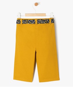 Pantalon large en twill de coton avec ceinture à nouer bébé fille[MISSING]